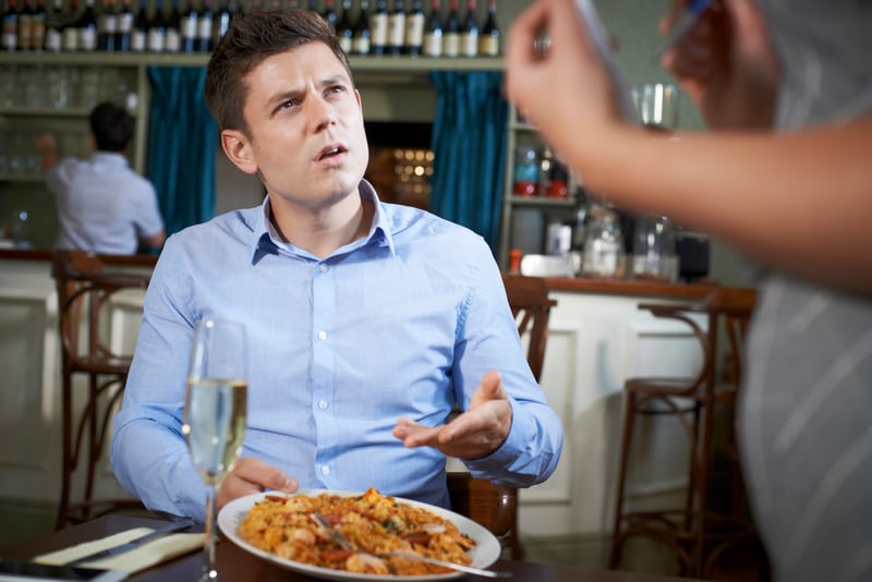 Man Complaining About Food In Restaurant